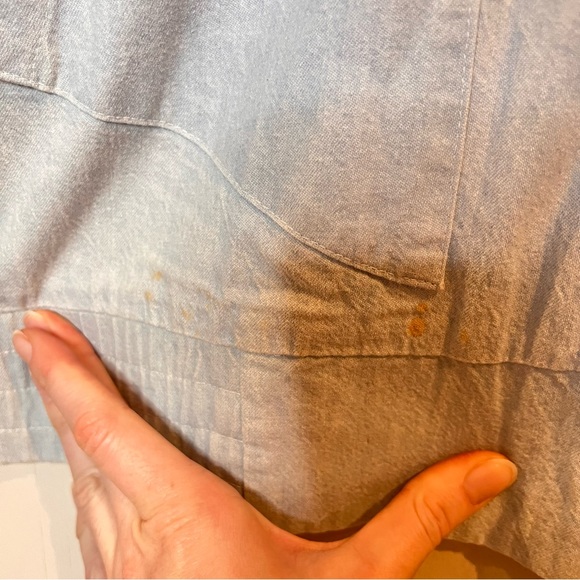 VINTAGE | denim chambray lightweight zip up grommet jacket - Picture 4 of 11